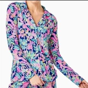 Lilly Pulitzer tropical tiger button down shirt
